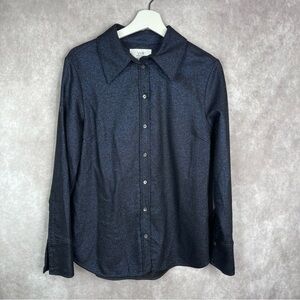 Victoria Beckham VVB Glitter Sparkle Button Down Blouse In Blue Women’s Sz US 8